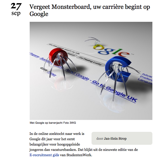 Nrc.nl 1 Vergeet Monsterboard, uw carriere begint op Google